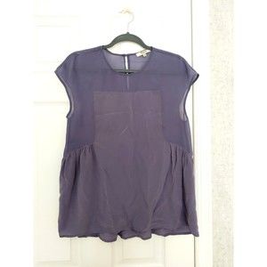 Madewell Women's Silk Top Medium Purple